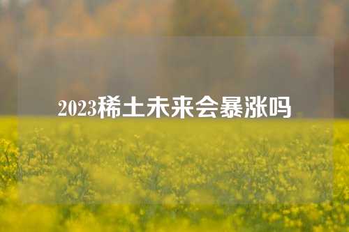 2023稀土未来会暴涨吗