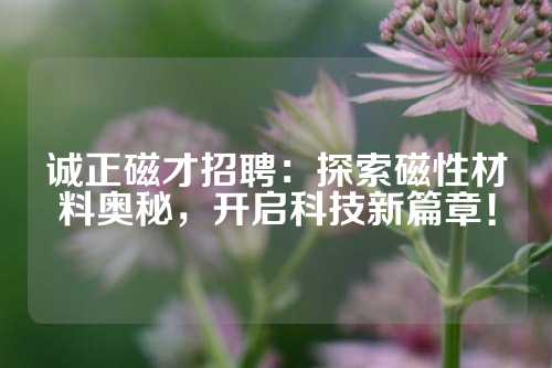 诚正磁才招聘：探索磁性材料奥秘，开启科技新篇章！