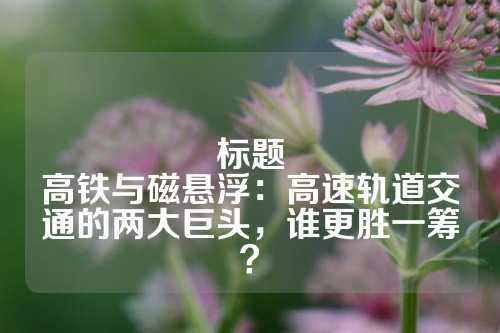 标题
高铁与磁悬浮：高速轨道交通的两大巨头，谁更胜一筹？