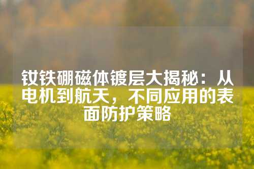 钕铁硼磁体镀层大揭秘：从电机到航天，不同应用的表面防护策略