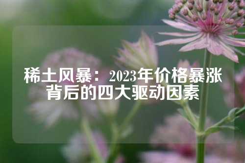 稀土风暴：2023年价格暴涨背后的四大驱动因素